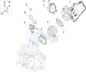 X10 350 4t 4v ie e3 drawing Throttle body - Injector - Union pipe