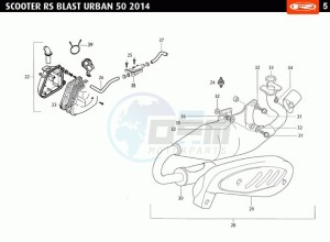 BLAST-URBAN-RED 50 drawing TANK - EXHAUST - RADIATOR