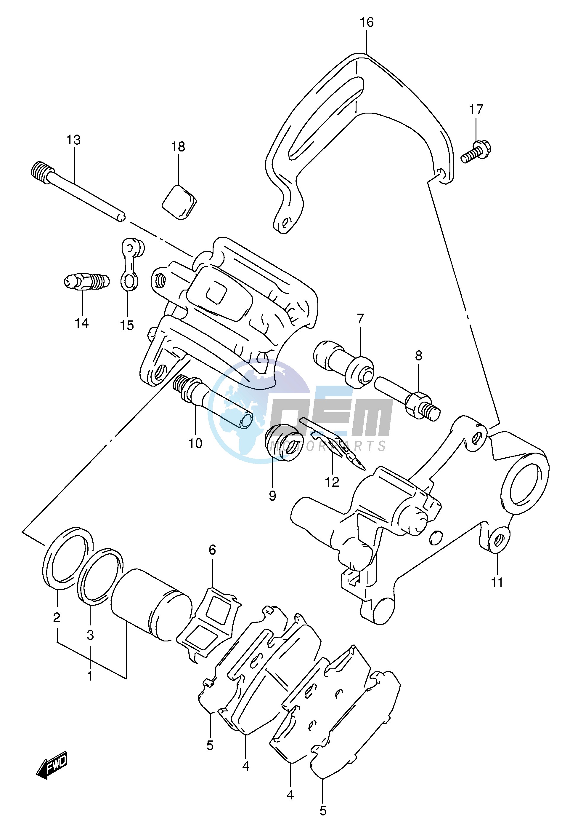 REAR CALIPER (MODEL N P)