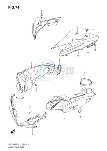 GSX-R750 drawing AIR INTAKE PIPE L3 ( AGQ )