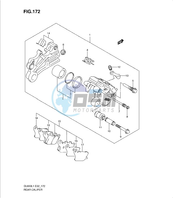 REAR CALIPER (DL650AL1 E2)