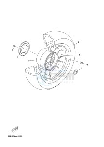 YPR250RA XMAX 250 ABS EVOLIS 250 ABS (1YS7 1YS7 1YS7) drawing REAR WHEEL