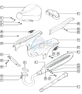 FLEXER_25-45kmh_K1-K3 50 K1-K3 drawing Seat-shields-exhaust