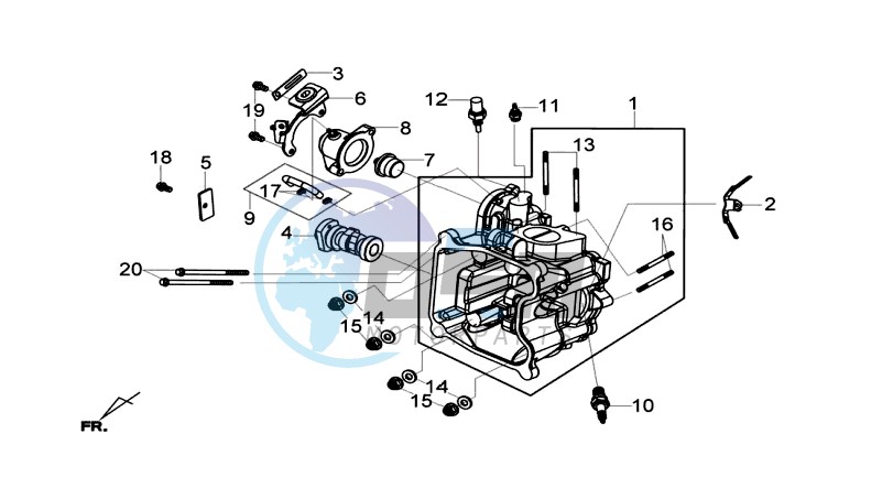 CYLINDER MET PISTON / CYLINDER GASKETS TOP AND BOTTOM