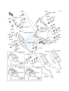 ZX 600 G [NINJA ZX-6R] (G1-G2) [NINJA ZX-6R] drawing COWLING LOWERS -- ZX600-G1- -