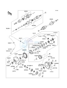 KAF 400 A [MULE 610 4X4] (A6F-AF) A8F drawing DRIVE SHAFT-FRONT-- -JK1AFEA1 9B547191- -