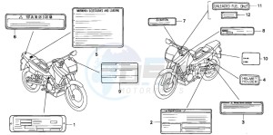 NX650 500 DOMINATOR drawing CAUTION LABEL