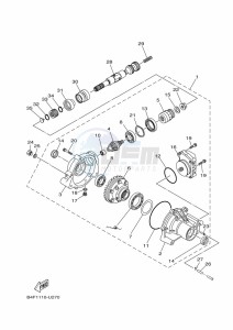 YFM700FWAD GRIZZLY 700 EPS (B4F4) drawing FRONT DIFFERENTIAL