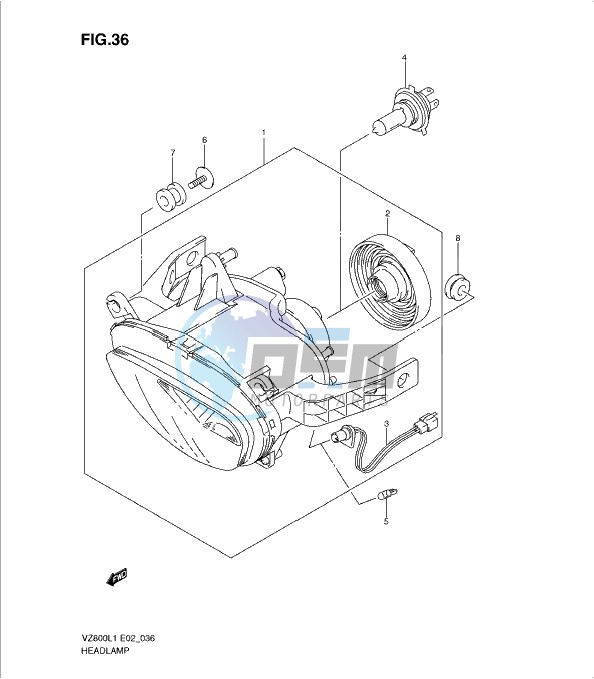 HEADLAMP ASSY (VZ800L1 E2)