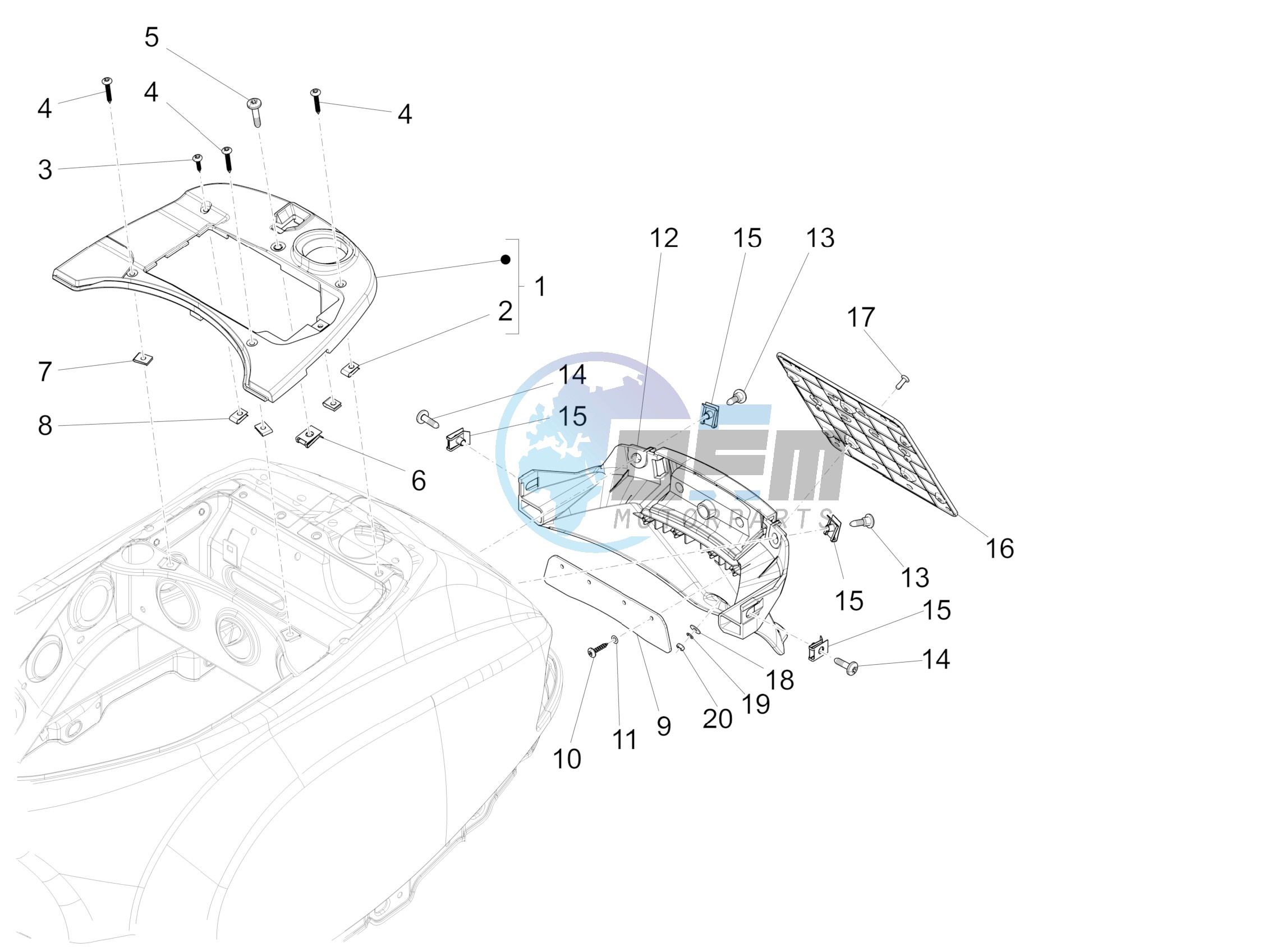 Rear cover - Splash guard