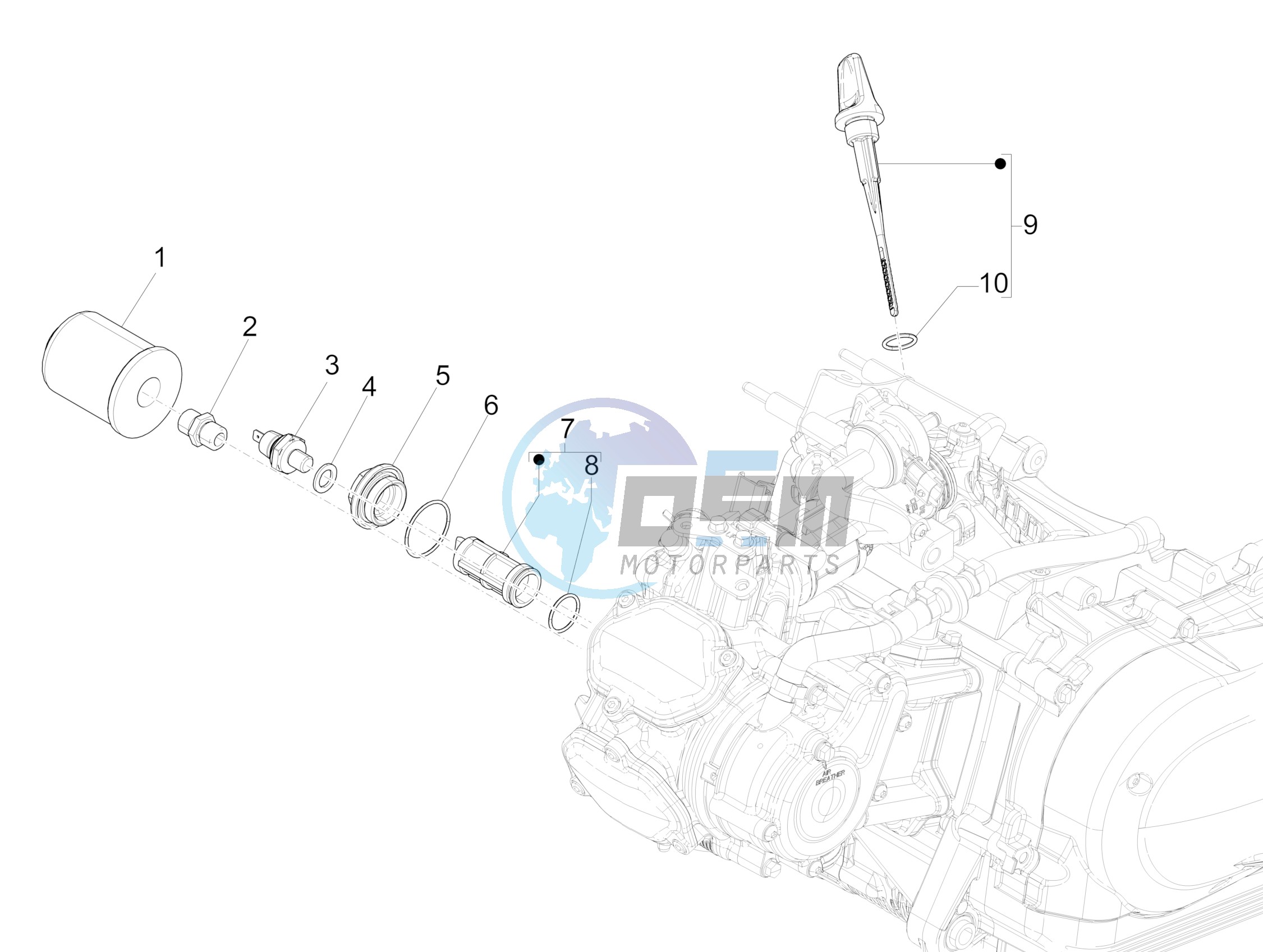 Flywheel magneto cover - Oil filter