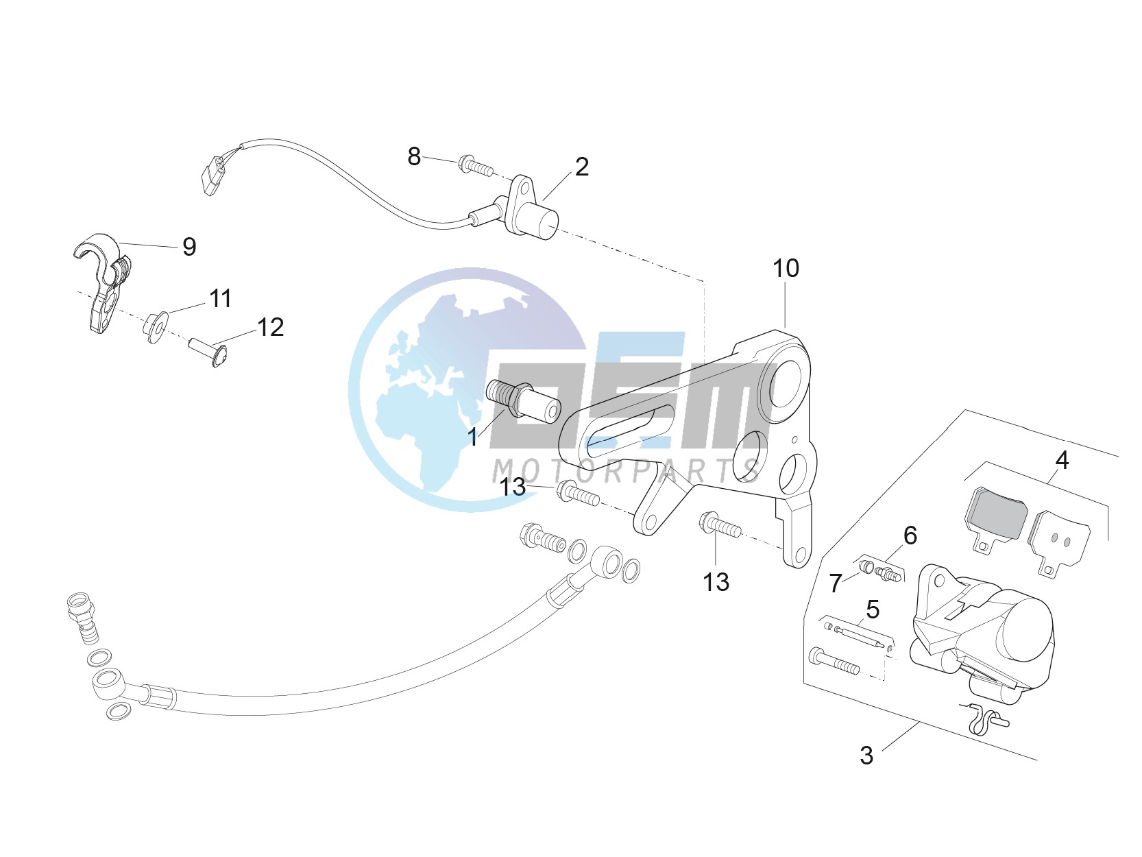 Rear brake caliper