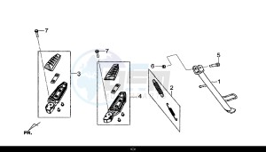 GTS 300I ABS (LN30W9-EU) (L7-M0) drawing SIDE STAND - R-L. STEP BAR / GTS 300I ABS (LN30W9-EU) (L7-M0)