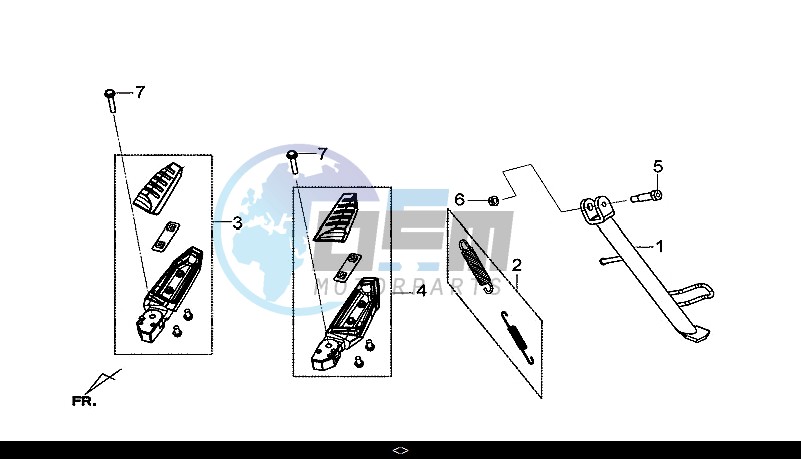 SIDE STAND - R-L. STEP BAR / GTS 300I ABS (LN30W9-EU) (L7-M0)