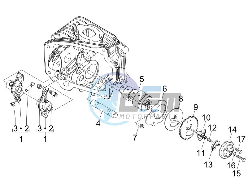 Camshaft - Rocking levers support unit