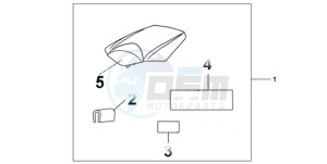 CBR1000RRA Europe Direct - (ED / HRC) drawing REAR SEAT COWL GRAPHITE BLACK