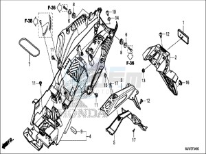 CBR500RAH CBR500R ED drawing REAR FENDER