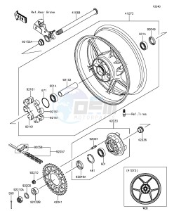 NINJA ZX-6R ABS ZX636FGFA GB XX (EU ME A(FRICA) drawing Rear Hub