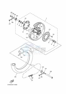 YZ250X (BF1V) drawing REAR WHEEL