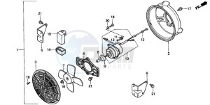 TRX300 FOURTRAX drawing COOLING FAN