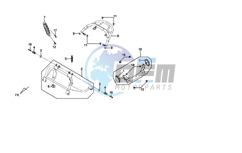 REAR LUGGAGE FRAME - CENTRAL STAND - REAR SUSPENSION