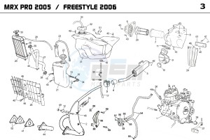 MRX PRO 50 drawing EXHAUST,RADIATOR,TANK, AIRFILTER