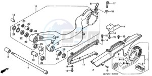 VFR800A9 France - (F / ABS CMF MME) drawing SWINGARM