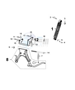 TKR BE drawing REAR SHOCK AND STAND