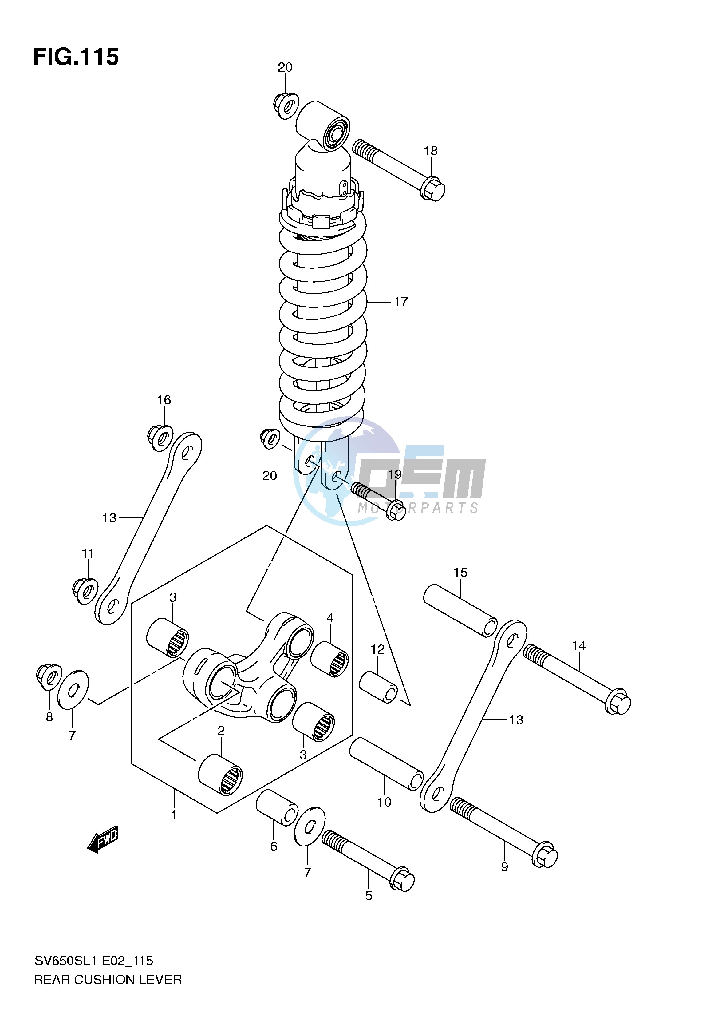 REAR CUSHION LEVER (SV650SL1 E24)