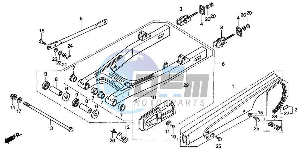 REAR SWINGARM/CHAIN CASE