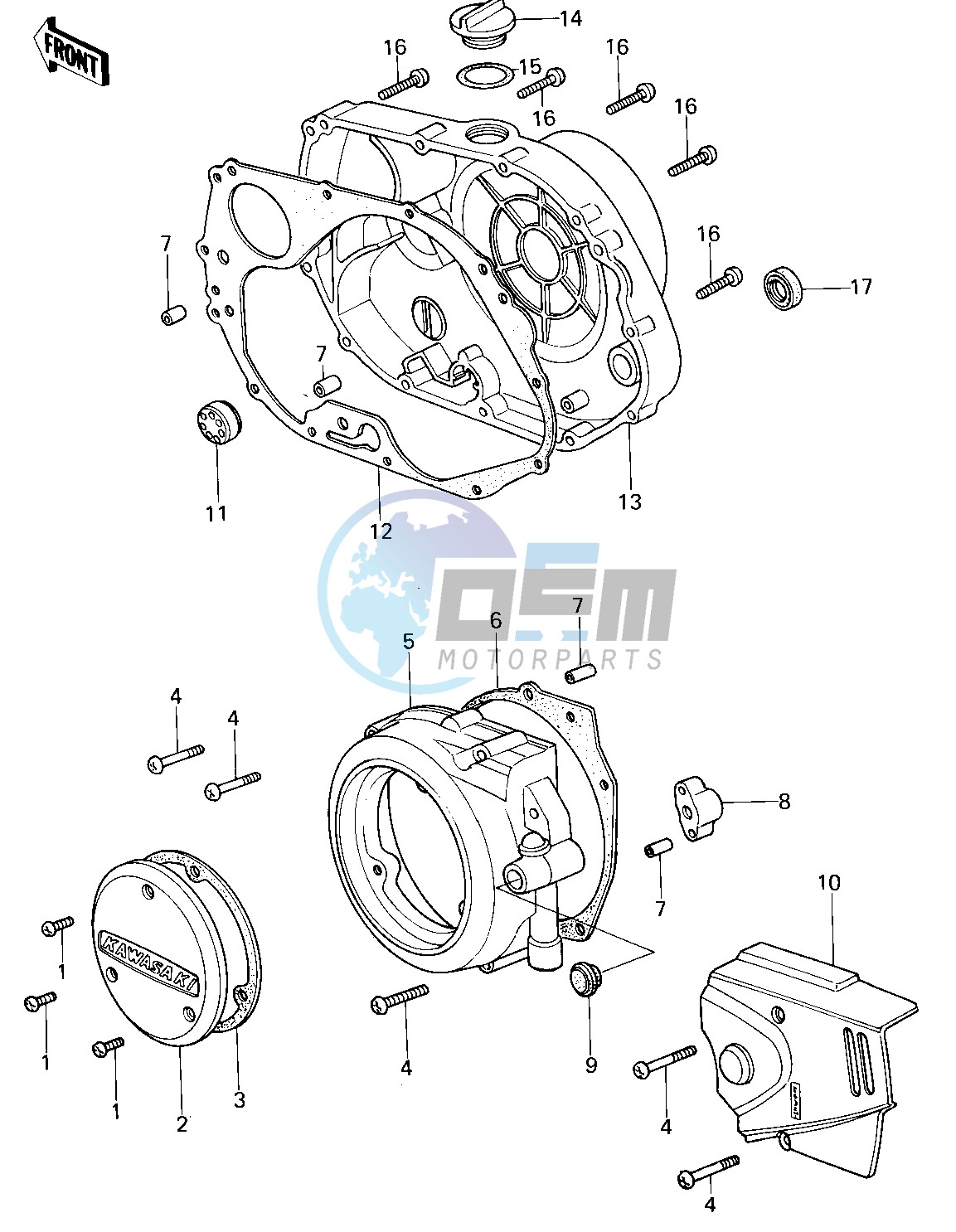 ENGINE COVERS -- 78-79 KL250-A1_A1A_A2- -