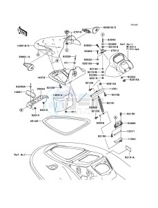 JET SKI 900 STX JT900-E2 FR drawing Hull Front Fittings