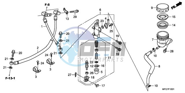 REAR BRAKE MASTER CYLINDER (CB600FA/FA3)