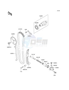 KVF 300 A [PRAIRIE 300 4X4] (A1-A4) [PRAIRIE 300 4X4] drawing CAMSHAFT-- S- -_TENSIONER