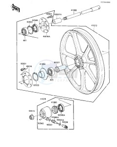 KZ 1300 A (A4) drawing FRONT WHEEL_HUB