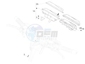 SUPER GTS 125 4T IE ABS-NOABS E3 (EMEA) drawing Meter combination - Cruscotto