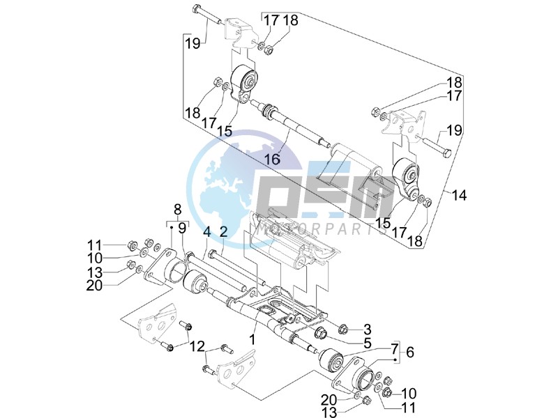 Swinging arm