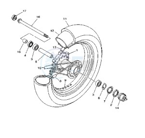 XVS A DRAG STAR CLASSIC 650 drawing FRONT WHEEL