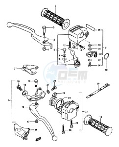 LT-F250 1997 drawing HANDLE LEVER