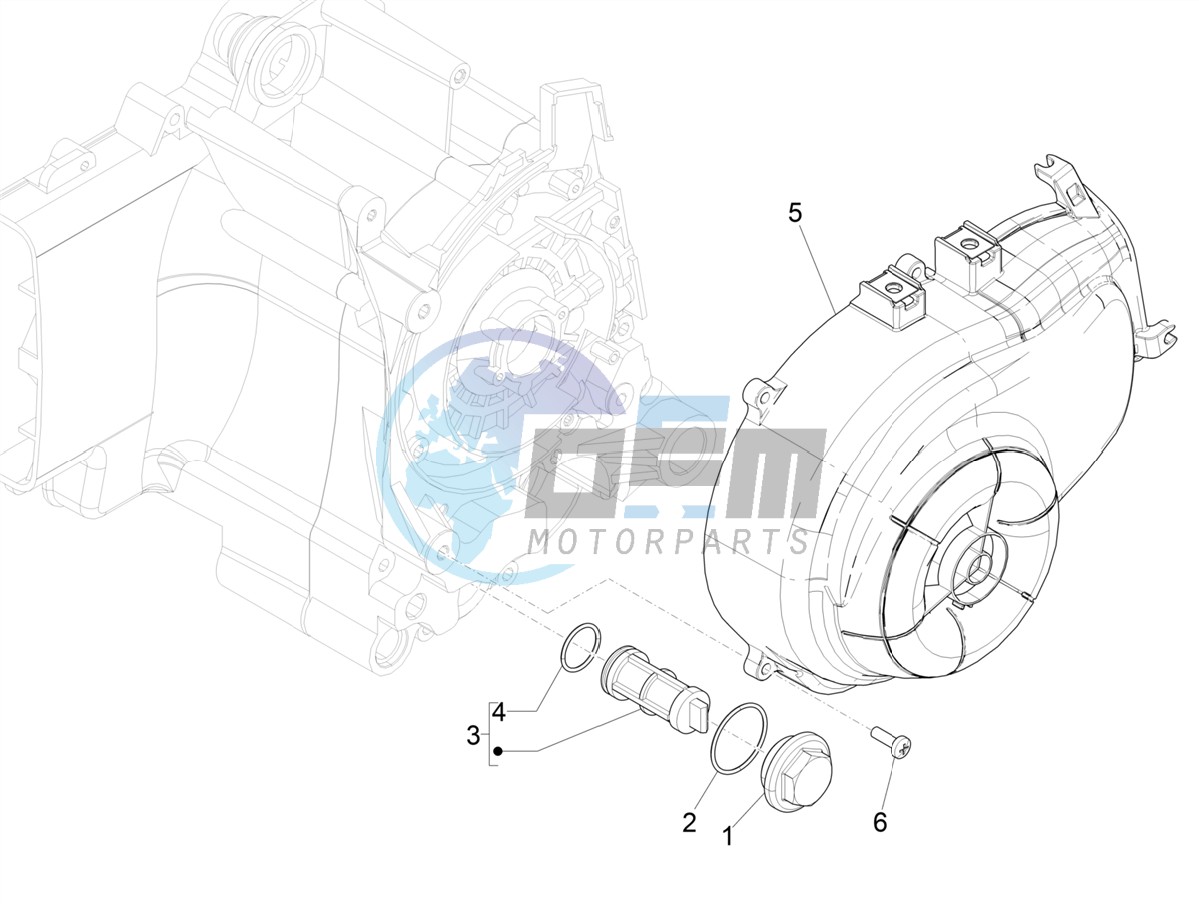 Flywheel magneto cover - Oil filter