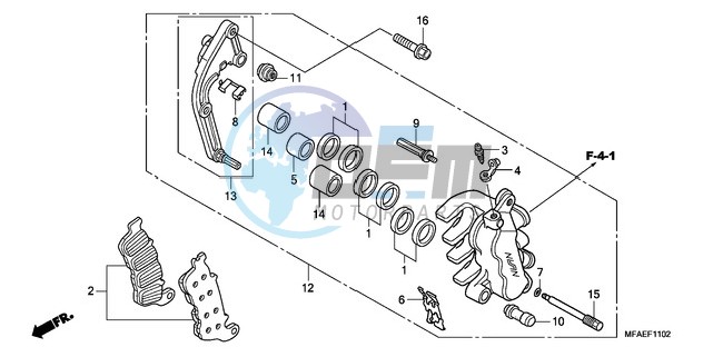 L. FRONT BRAKE CALIPER (CBF1000A/T/S)