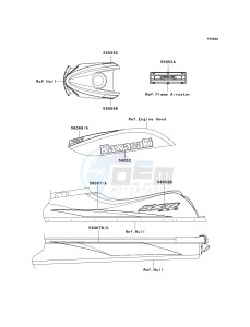 JS 800 A [800 SX-R] (A6F-A9F) A6F drawing DECALS-- YELLOW- --- A6F- --- US- -