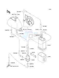 VN 800B [VULCAN 800 CLASSIC] (B6-B9) [VULCAN 800 CLASSIC] drawing FUEL EVAPORATIVE SYSTEM-- CA- -