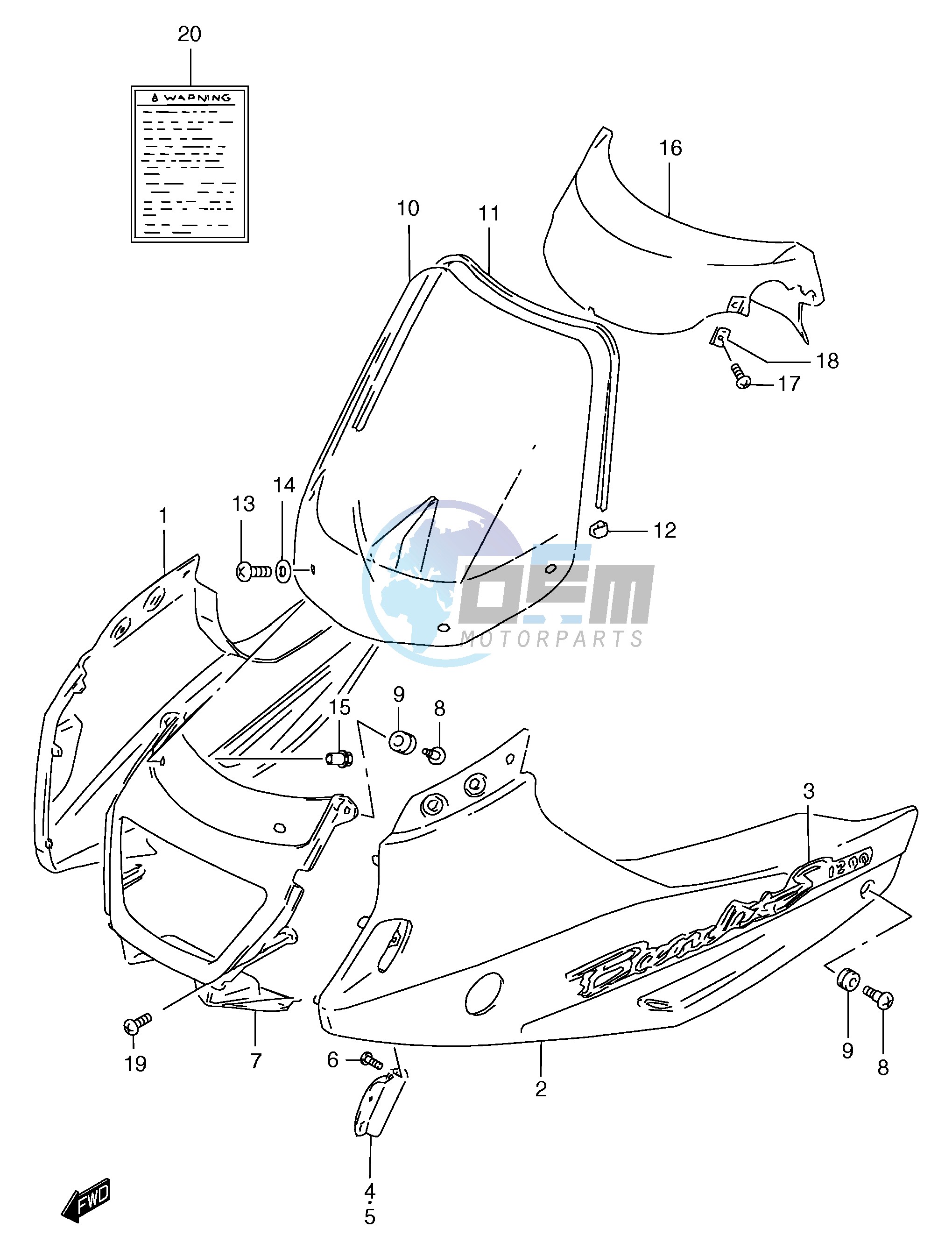 COWLING BODY (GSF1200SX SAX)