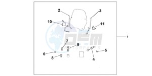 PES1509 Europe Direct - (ED / 2ED) drawing WINDSHIELD EXCL KNUCKLE GUARDS