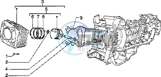 Cylinder-piston-wrist pin assy