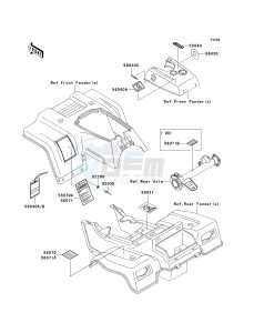 KLF 250 A [BAYOU 250] (A6F-A9F) A8F drawing LABELS