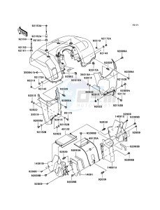 KVF650 4x4 KVF650D8F EU GB drawing Front Fender(s)