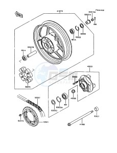 ZX 600 C [NINJA 600R] (C10) [NINJA 600R] drawing REAR WHEEL_CHAIN