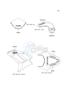 ZX 600 P [NINJA ZX-6R] (7F-8FA) P7F drawing DECALS-- SILVER- --- P7F- -